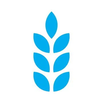 Blue vector wheat solid icon isolated on white background Stock Illustration