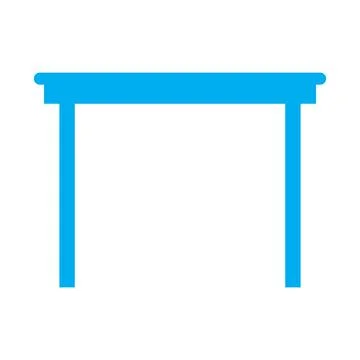 Blue vector wooden table icon isolated on white background Stock Illustration