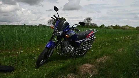 Blue Ventus road motorcycle Stock Footage 335778014