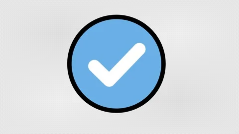 Blue Verification Status Icon on Transparent Background 스톡 동영상 330384041