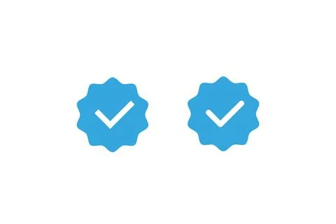 Blue Verified Badge Icon Vector. Illustrazione stock