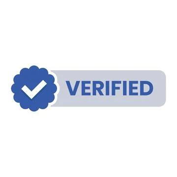 Blue verified label vector icons Stock Illustration