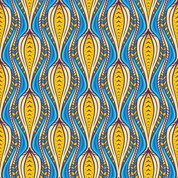Blue vertical pattern with leaves 库存插图