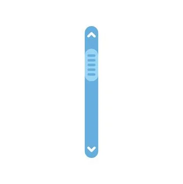 Blue vertical scroll bar user interface element Stock Illustration