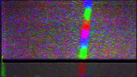 Blue VHS Glitch Old TV for Overlay, Flickering video signal interference. Isolat Vídeo Stock 153314727
