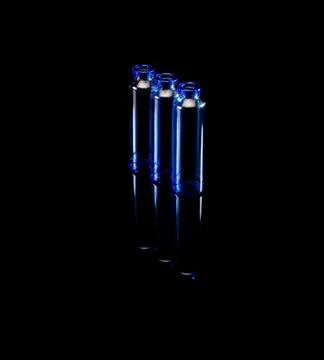 Blue vials Stock Photos