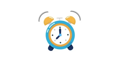 Blue Vibrating Alarm Clock Shows 9 AM with Bell Stock Footage 319944541