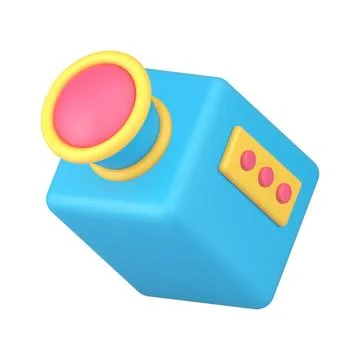 Blue video camera 3d icon vector illustration Stock Illustration