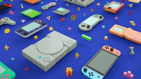 Blue Video Game Background Stock Illustration