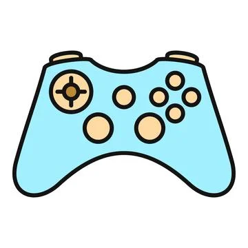 Blue video game controller icon representing modern gaming Stock Illustration