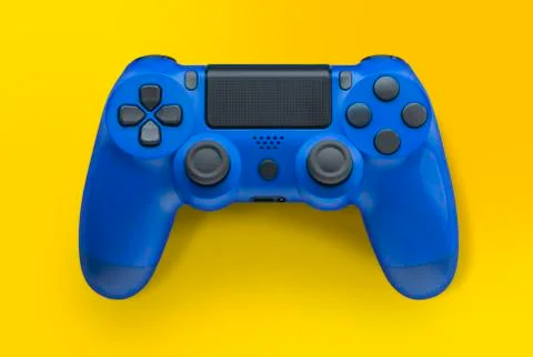 Blue video game controller 스톡 사진