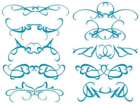 Blue Vintage decorative design elements Illustrazione stock