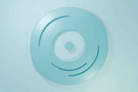 Blue Vinyl disk icon isolated on blue background. Minimalism concept. 3D re.. Stock Illustration