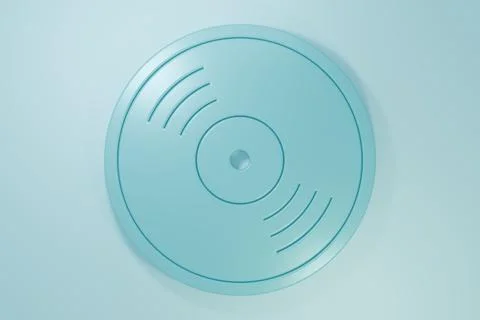 Blue Vinyl disk icon isolated on blue background. Minimalism concept. 3D re.. Illustrazione stock