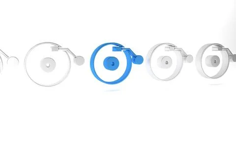 Blue Vinyl player with a vinyl disk icon isolated on white background. Mini.. Stock Illustration