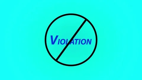 Blue Violation Prohibited Warning and Restriction Symbol 库存影片 345100313