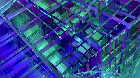 Blue &amp; Violet Abstract Glass Background Loop Stock Footage 246149390