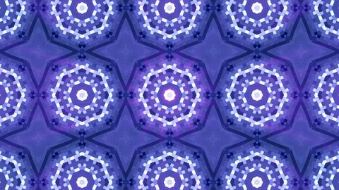 Blue violet abstract kaleidoscope background. pixel background Stock Footage 82764507