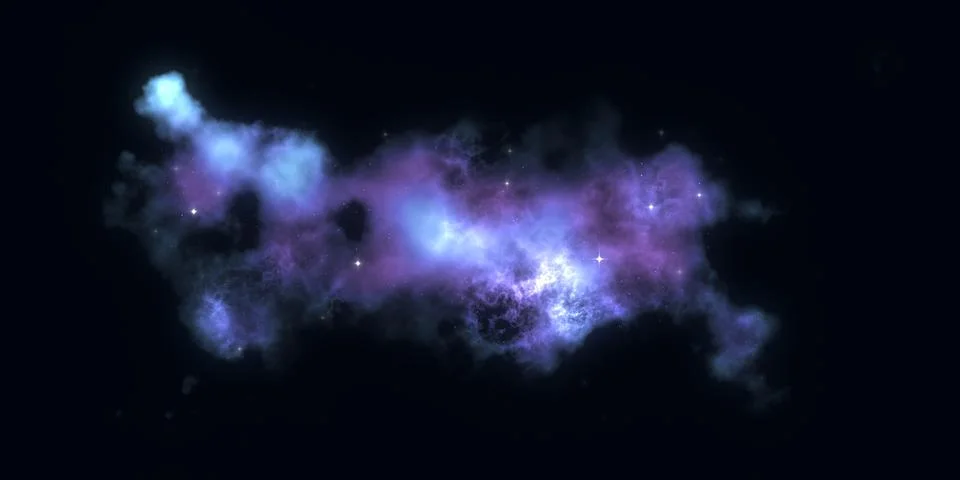 Blue violet astronomy galaxy pattern. Star field night scape texture. Astro.. Stock Illustration