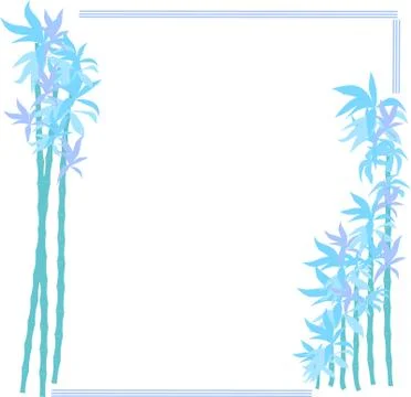 Blue violet bamboo frame Stock Illustration
