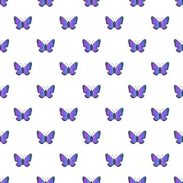 Blue violet butterfly repeating pattern design Stock Illustration