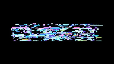 Blue Violet Cyan Thin Dense Blue Glitch Bands Vector Stock Illustration