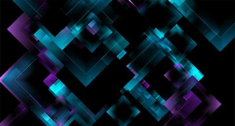 Blue violet glossy squares abstract hi-tech background Stock Illustration
