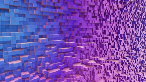 Blue violet gradient cubic pattern looping 3D animation Stock Footage 202220838