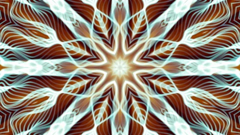 Blue-violet kaleidoscope pattern animated abstraction saver. 3d render Stock Footage 123620286