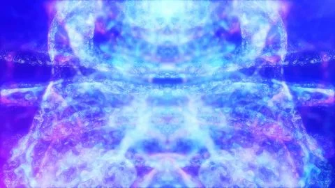 Blue violet multi-colored energy glowing magic liquid made of waves and elect Stock Illustration
