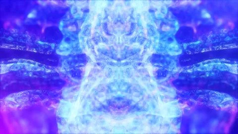 Blue violet multi-colored energy glowing magic liquid made of waves and ele.. Stock Illustration