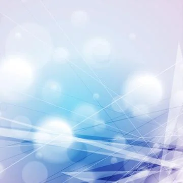 Blue violet shiny tech abstract background with bokeh particles Stock Illustration