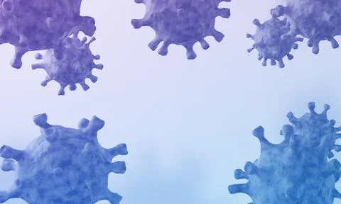 Blue-violet viruses with empty place for your text. COVID-19 background Stock Illustration