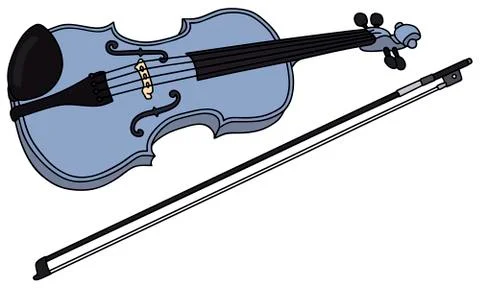Blue violin Stock Illustration