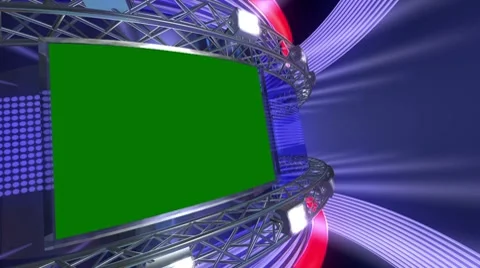 Blue Virtual News Studio 4 - ChromaKey Stock-Footage 8445946