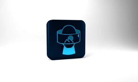 Blue Virtual reality glasses icon isolated on grey background. Stereoscopic 3d Stock Illustration