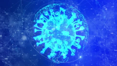 Blue virus cells Stock Footage 145739687
