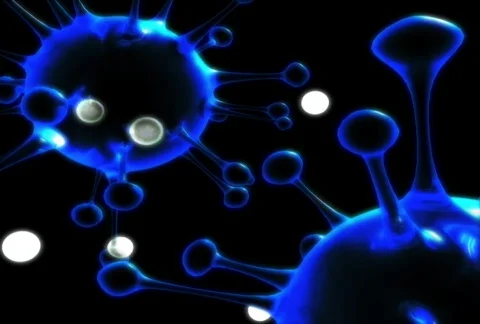 Blue virus cells video loop Stock Footage 557958