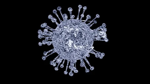 Blue virus rotate animation Stock Footage 127615665