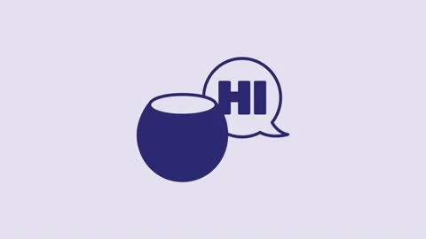 Blue Voice assistant icon isolated on purple background. Voice control user Stock Footage 232841350