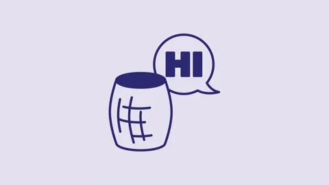 Blue Voice assistant icon isolated on purple background. Voice control user Stock Footage 232841770
