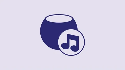 Blue Voice assistant icon isolated on purple background. Voice control user Stock Footage 232841814