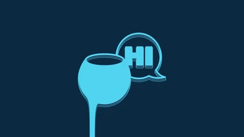Blue Voice assistant icon isolated on blue background. Voice control user Stock Footage 235895819