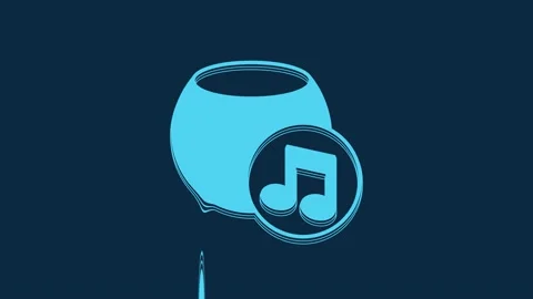Blue Voice assistant icon isolated on blue background. Voice control user Stock Footage 235896370