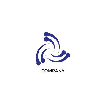 Blue vortex logo design template. Wave and spiral sign. Hurricane icon. Tor.. Illustrazione stock