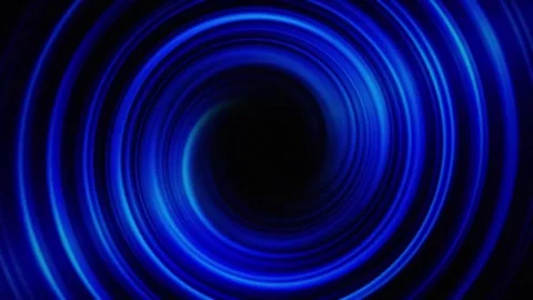 Blue vortex motion background with glowing fluid spiral tunnel loop Video stock 346219105