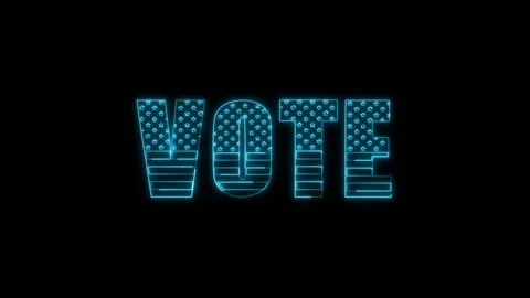 Blue Vote Text Animation Video stock 124486341