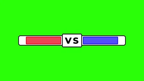 Blue vs Red Battle Frame Name Plate Animation on Green Screen Background 4K Stock Footage 336590508