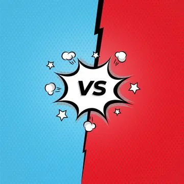 Blue VS red, comic fighting cartoon background Stock-Illustration