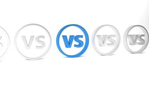 Blue VS Versus battle icon isolated on white background. Competition vs mat.. Stock Illustration